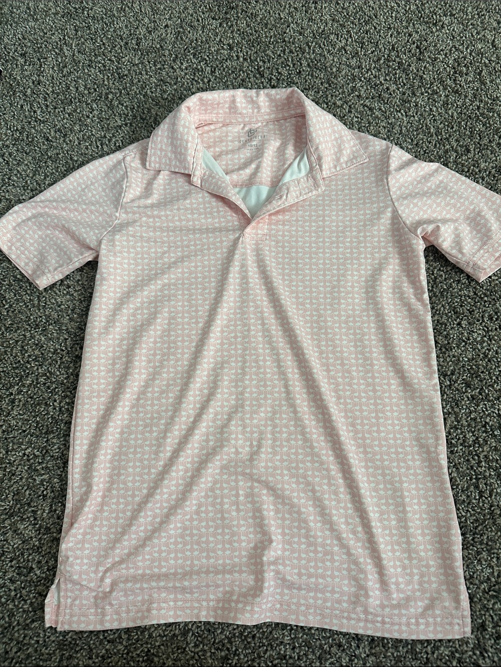 Boys Pink Short-Sleeve Polo Top